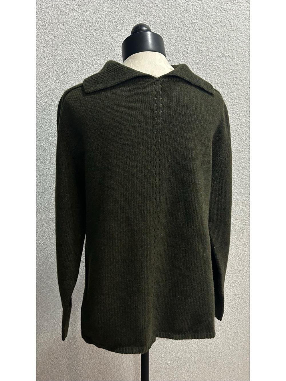 J. Peterman Company Sweater Mens Medium 100% Lambswool Collar Y2K Pullover 90s